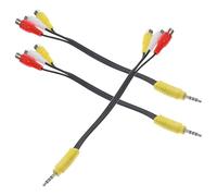 Ipetboom Lot de 3 Câbles Adaptateurs AV 3,5 MM vers 3 Connecteurs Femelles, Câble Audio Vidéo Multi-Usage en PVC, Longueur Prolongée 18 MM, Compatible Récepteurs Satellite et Téléviseurs,