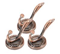 Ipetboom Lot de 3 Crochets Muraux Vintage en Aluminium Rouge Antique Patères à Vêtements Décoratives Noires Crochets Porte-Serviettes Robustes pour Salle de Bain et Chambre Rangement