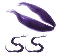 Ipetboom Lot de 3 Extensions de Cheveux à Tresser Violettes Synthétiques Pré-Étirées Longues et Lisses Tresses Crochet pour Femmes Perruques Afro Tressées Douces et Faciles à