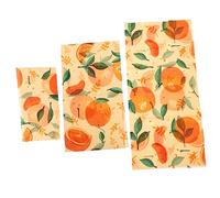 Ipetboom Lot de 3 Feuilles d'emballage Alimentaire Réutilisables en Cire d'abeille Solide Tissu Ciré pour Conservation des Aliments Lavable et Réutilisable Cuisine Rangement