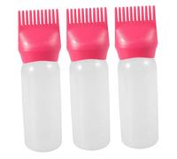 Ipetboom Lot De 3 Flacons De Capillaire Applicateur D'Huile Brosse Pour Capillaire Brosse Pour Huiler Les Cheveux En Plastique Rose