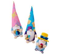 Ipetboom Lot de 3 Gnomes d'Été Décoratifs Thème Plage Surf Ballon de Plage et Glace Ornements Nautiques Colorés pour Décoration Intérieure et Festive