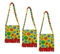 Ipetboom Lot de 3 Paquet Bandoulière Clown à Pois Colorés Petits Paquet Portefeuille pour Filles et Femmes Accessoires de Costume Légers et Robustes pour Halloween et Cosplay