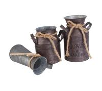 Ipetboom Lot de 3 Seaux à Fleurs en Fer Rétro Style Champêtre Décoration Rustique pour Fleurs Séchées Pots Décoratifs Vintage Couleurs Aléatoires Maison Bureau et Couleur Aléatoire