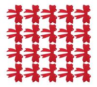 Ipetboom Lot de 3 Sets de Guirlandes Décoratives à Nœuds en Feutre Rouge, Pré-cordées, 8 Pièces par Set, Bannière Festive pour Décoration D’anniversaire, Porte, Fenêtre et Escalier,