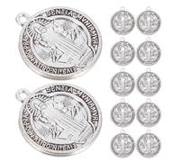 Ipetboom Lot de 30 Pendentifs Croix Saint Benoît en Métal Vintage Médailles Religieuses de Protection Spirituelle pour Chapelets Bracelets et Bijoux Catholiques Unisexes