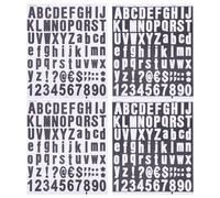 Ipetboom Lot de 4 Autocollants Alphanumériques Auto-adhésifs en Vinyle 1 Pouce, Couleurs Noir et Blanc, pour Numéro de Boîte aux Lettres, Étiquettes Décoratives Résistantes et Compatibles