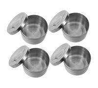 Ipetboom Lot De 4 Bocaux Ronds Avec Couvercles Pour Récipients Ronds Et Vides Design Distributeur Avec Couvercle Pour Et Boules Rangement Boules -Tiges