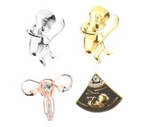 Ipetboom Lot De 4 Broches En Métal Thème Organe Humain Épinglette Utérus Broche Costume Accessoires De Mode Pour Femmes Présents Pour Infirmières