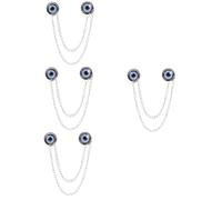 Ipetboom Lot De 4 Broches Œil Bleu Pour Collier De Chemise Épingles À Mauvais Œil Épingles À Col Pour Châle Cardigan Broche Bijoux De Costume Épingles À Foulard Pour Hommes Alliage