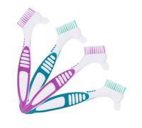 Ipetboom Lot De 4 Brosses De Nettoyage Pour Prothèses Dentaires Poils Durs Et Fermes Kit De Nettoyage Pour Prothèses Dentaires Brosses À Dents Pour Aquarium Lingettes En Nylon