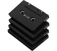 Ipetboom Lot de 4 Cassettes Audio Vierges Noires Vintage pour Décoration Murale DIY Ornement Rétro en Cassette Vide Accessoire Créatif pour Bar Fête et Bricolage Format Standard