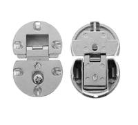 Ipetboom Lot de 4 Charnières de Porte en Alliage de Zinc Pivot à 90° Finition Nickelée Charnières à Paumelle Dissimulées pour Meubles et Placards Résistantes et Inoxydables