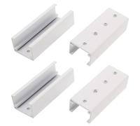 Ipetboom Lot de 4 Connecteurs pour Rail de Rideau en Acier Inoxydable, Accessoires de Connexion Multifonctionnels pour Tringles à Rideaux Électriques, Compatibles pour Fixation Plafond