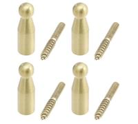 Ipetboom Lot de 4 Crochets Muraux en Laiton Massif Finition Jaune Crochet Simple pour Salle de Bain Cuisine Support Mural Résistant et Imperméable pour Suspendre Vêtements et