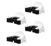 Ipetboom Lot de 4 Crochets Porte-balai Mural sans Perçage Noirs, Supports Organisateurs de Balais et Serpillières Antidérapants pour Rangement Mural Salle de Bain et Buanderie, Clips