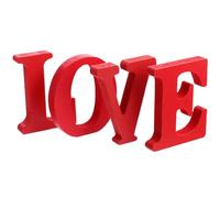 Ipetboom Lot de 4 Décorations en Bois Rouge Love Saint-Valentin Ornement Lettres D’Amour en Bois Décoration Romantique pour Mariage Anniversaire et Fête Embellissement DIY Fête