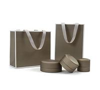 Ipetboom Lot De 4 D'Emballage Pour Bijoux En Papier D'Emballage À Main Portables D'Emballage Pour Bijoux Gris