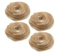 Ipetboom Lot de 4 Élastiques Synthétiques Couleur Sable Accessoires pour Chignons Épais Cheveux Doux et Antidérapants pour Queues de Cheval et Coiffures Quotidiennes Usage Voyage et