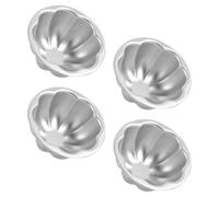 Ipetboom Lot de 4 Moules à Pudding en Alliage d'Aluminium Mini Caissettes à Gâteaux Résistantes à la Chaleur Petites Coupes à Tarte Légères pour Pâtisserie Maison Cuisson Muffins