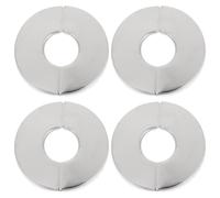 Ipetboom Lot de 4 Plaques Décoratives Rondes en Acier Inoxydable Couverture Murale pour Tuyau de 24 MM Cache-Écusson Mural Auto-Adhésif Finition Anti-Corrosion pour Plomberie et