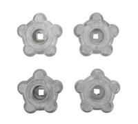 Ipetboom Lot de 4 Poignées de Vannes en Aluminium Argenté, Manivelles Économisant la Main-d'œuvre Étanchéité Fiable pour Outillage Plomberie et Accessoires de Robinet