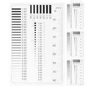 Ipetboom Lot de 4 Set de Règles de Mesure Transparentes Haute Précision pour Diamètre et Largeur de Ligne, Outil de Détection des Défauts, Film de Mesure D'épaisseur, Tableau Comparatif