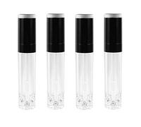 Ipetboom Lot de 4 Tubes Vides pour Gloss à Lèvres 8ml Noir, Petit Format, Plastique Réutilisable, Porte-gloss Pratique pour Usage Quotidien Féminin, pour Rangement et Recharges Cosmétiques