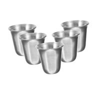 Ipetboom Lot de 5 Gobelets Empilables en Acier Inoxydable 304 Argenté, Petites Coupes de Communion Religieuse Portables et Légères, pour L'église Cérémonies Religieuses