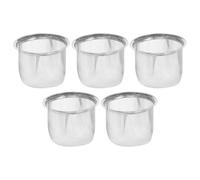 Ipetboom Lot de 5 Passoires à Thé en Acier Inoxydable à Mailles Fines, Filtre pour Théière Ø 6 Cm Hauteur 4,3 Cm, Accessoires Préparation du Thé en Vrac, Compatible Différentes Théières,