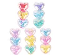 Ipetboom Lot de 5 Pinces à Cheveux Cœur Sable Mouvant, Clips pour Filles 4-6 Ans, Accessoires Coiffure Colorés pour Danse, Anniversaire et Usage Quotidien, Épingles Légères et Décoratives