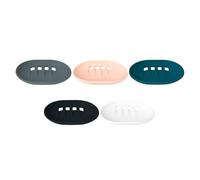 Ipetboom Lot de 5 Porte-Savons Auto-Égouttants en Silicone Antidérapant Organisateur Multifonction pour Salle de Bain Cuisine Coloris Blanc Vert Foncé Gris Noir et Rose Pâle Facile à