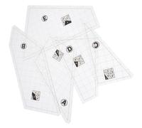 Ipetboom Lot de 5 Set de Règles de Couture en Acrylique Transparentes pour Patchwork, Jauges à Coudre Modèles Hexagone et Vagues, Pochoirs de Quilting Polyvalents pour Projets Artisanaux