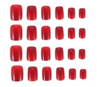 Ipetboom Lot de 5 sets de Sets de 24 Faux Ongles Carrés Rouges Ultra-Fins à Coller Courts Adhésifs Semi-Finition Kit Manucure Amovible sans Traces pour Fêtes et Usage Quotidien