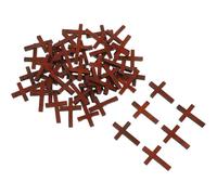 Ipetboom Lot de 50 Pendentifs Croix en Bois 4x3 Cm pour Création Bijoux Diy, Décorations Artisanales Naturelles pour Bracelets, Colliers et Bracelets Soi-même, Accessoires Légers pour