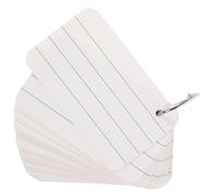 Ipetboom Lot de 50 set de Mini Fiches Bristol Vierges Format Portable Cartes Mémoire en Papier Lisse pour Révision et Étude Inclus 1 Anneau de Reliure pour Prise de Notes et