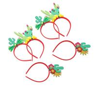 Ipetboom Lot de 6 Bandeaux Cactus pour Fête Mexicaine et Hawaïenne - Accessoires Cheveux en Tissu Doux Nœud et Fleurs 3d - Bandeaux Bohème Confortables pour Carnaval, Anniversaire