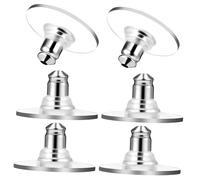 Ipetboom Lot De 6 Bouchons D'Oreilles De Remplacement Avec Verrouillage Et Bouchon Arrière En Métal Transparent