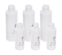 Ipetboom Lot De 6 Bouteilles d'eau Bénite pour La Première Communion Cadeau De Baptême avec Croix en PE Blanc