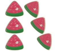 Ipetboom Lot de 6 Broches Pastèque en Alliage Métal, Épingles Kawaii Tranche de Pastèque Colorées, Accessoires Créatifs pour Paquet à Dos et Vêtements, Épingles Fantaisie Dessin