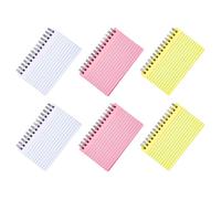 Ipetboom Lot de 6 Cahiers à Spirale Lignés Format 7,6 X 12,7 Cm, Mini Blocs-notes Colorés Blanc, Rose et Jaune, Cahiers Portables pour Étude, Bureau et Prises de Notes Professionnelles