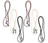 Ipetboom Lot de 6 Cordons Souples en Silicone pour Lunettes Porte-Lunettes Antidérapant Résistants à L'Usure Couleurs Noir Marron et Beige Accessoires pour Sport et Usage Quotidien