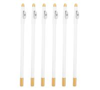 Ipetboom Lot de 6 Crayons à Sourcils Waterproof Multifonctions avec Taille-Crayon Intégré Crayon Eyeliner Fin Blanc Portable pour Barbe et Ligne des Cheveux Kit de Maquillage Précis pour