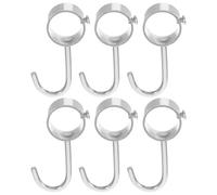 Ipetboom Lot de 6 Crochets Tubulaires Ronds en Acier Inoxydable 25 MM Organisateur Suspendre pour Tringle à Linge Crochet Gain de Place pour Vêtements Serviettes et Ustensiles Cuisine