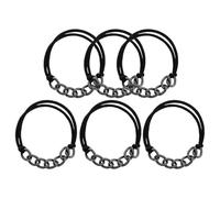 Ipetboom Lot de 6 Élastiques à Cheveux en Alliage Électroplaqué Noir Torsadé - Bracelets Élastiques pour Queue de Cheval - Accessoires Coiffure Polyvalents pour Demoiselles D’Honneur et