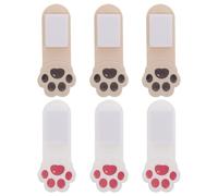 Ipetboom Lot de 6 Lève-poignées de Siège de Toilette en Plastique, Motif Patte de Chat Blanc et Gris, Releveur D’abattant Portable pour Hygiène Salle de Bain, Usage Maison, Bureau