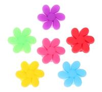 Ipetboom Lot de 6 Marque-verres en Silicone de Fleur, Étiquettes Réutilisables pour Verres à Vin, Accessoires Vin Légers et Pratiques, pour Fêtes, Bars et Maison