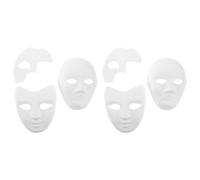 Ipetboom Lot de 6 Masques en Pâte à Papier Blanc Uni à Peindre 3 Modèles Différents Masques à Décorer pour Cosplay Carnaval Halloween et Ateliers Créatifs