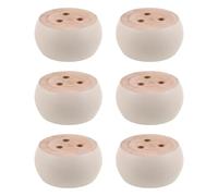 Ipetboom Lot de 6 Pieds Ronds en Bois Massif Non Peints 5 X 10 CM pour Canapé Table Basse Meuble TV et Bibliothèque Remplacement DIY Finition Naturelle Robustesse et Polyvalence