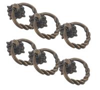 Ipetboom Lot de 6 Poignées de Tiroir Rétro en Alliage de Zinc, Grandes, Style Européen, pour Tiroirs, Armoires et Boîtes à Bijoux, Design Carré à Motif Géométrique, Vis,